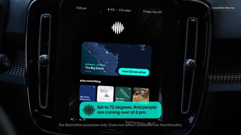 Производитель Ai Pin Humane демонстрирует программное обеспечение искусственного интеллекта для автомобилей, телефонов и умных колонок