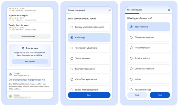 Google «Спросите меня». Функция вызывает предприятия от вашего имени, чтобы узнать о услугах, ценах