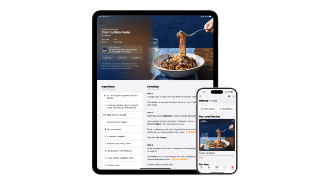 Apple берет приложения рецептов с Apple News+ Food