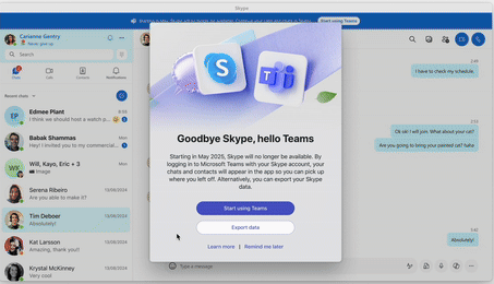 Microsoft висит трубку на Skype: обслуживание, чтобы закрыть 5 мая 2025 года.