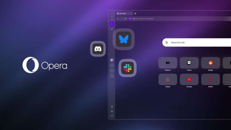 Opera интегрирует Bluesky, Slack и Discord в свой браузер