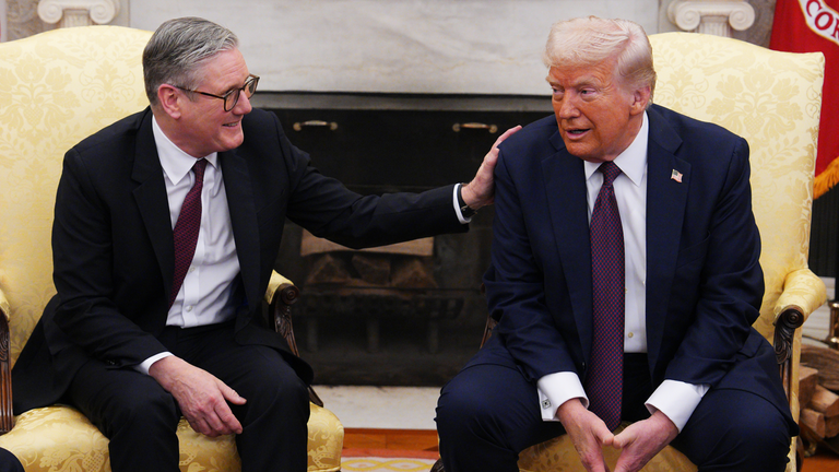 Сэр Кейр Стармер Шармер Трампа.  PIC: PA