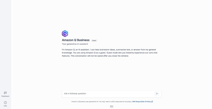 Amazon Updates Q Business, чтобы компании позволить компаниям создавать публичные чат-боты