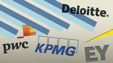 Монтаж логотипов PWC, KPMG, Deloitte и EY