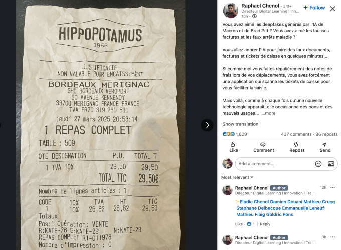Новый генератор изображений Chatgpt действительно хорош в фальсификации квитанций