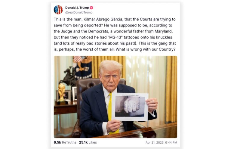 Эксперты ставят под сомнение утверждение Трампа о том, что татуировки пальцев Абрего Гарсия доказывают членство в MS-13