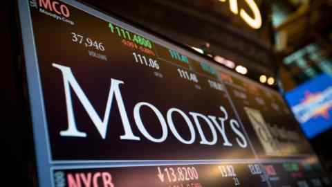 Монитор отображает логотип Moody's