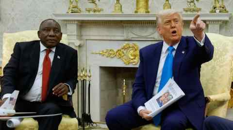Президент Южной Африки Кирил Рамафоса и президент США Дональд Трамп