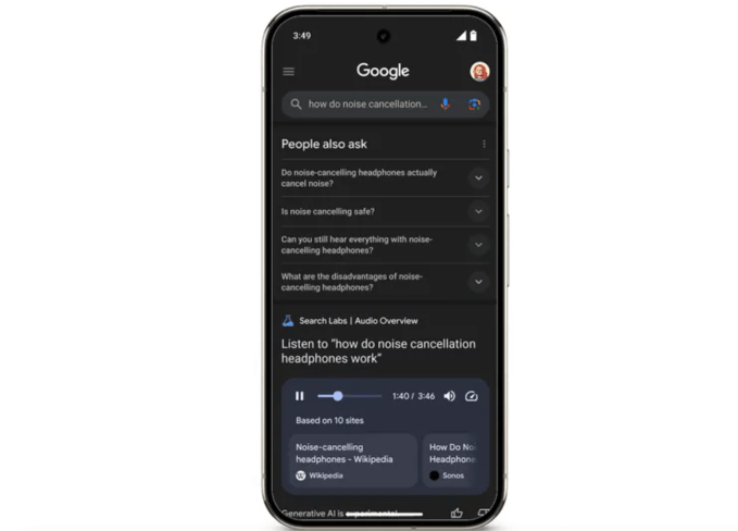 Google Tests Audio Обзоры для поисковых запросов