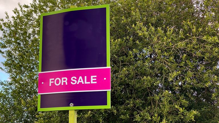 Подписать рекламную недвижимость на продажу. Нет людей. Место для копирования.