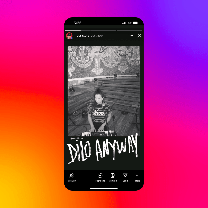 Instagram теперь позволяет вам поделиться песнями Spotify со звуком к историям