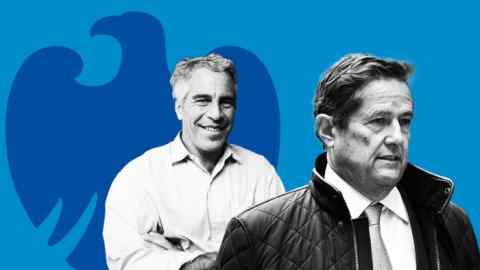 Монтаж Джес Стейли, Джеффри Эпштейн и логотип Barclays