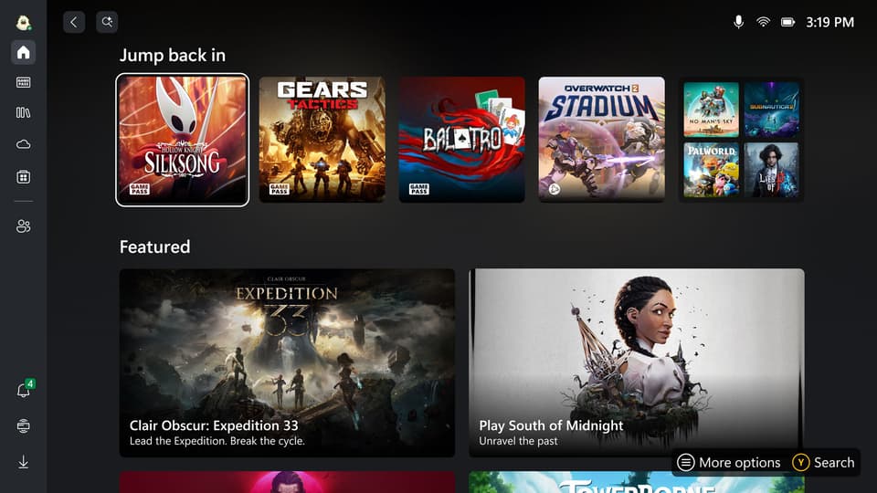 Xbox Home на портативном